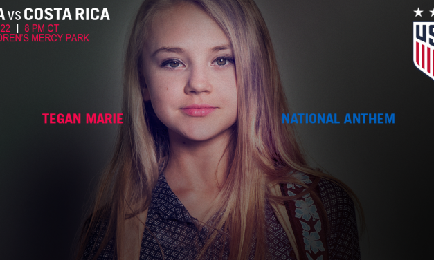Tegan Marie to Perform the National Anthem at the US Women’s National Soccer Team Match on July 22nd
