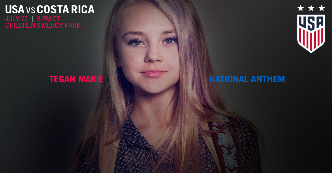 Tegan Marie to Perform the National Anthem at the US Women’s National Soccer Team Match on July 22nd