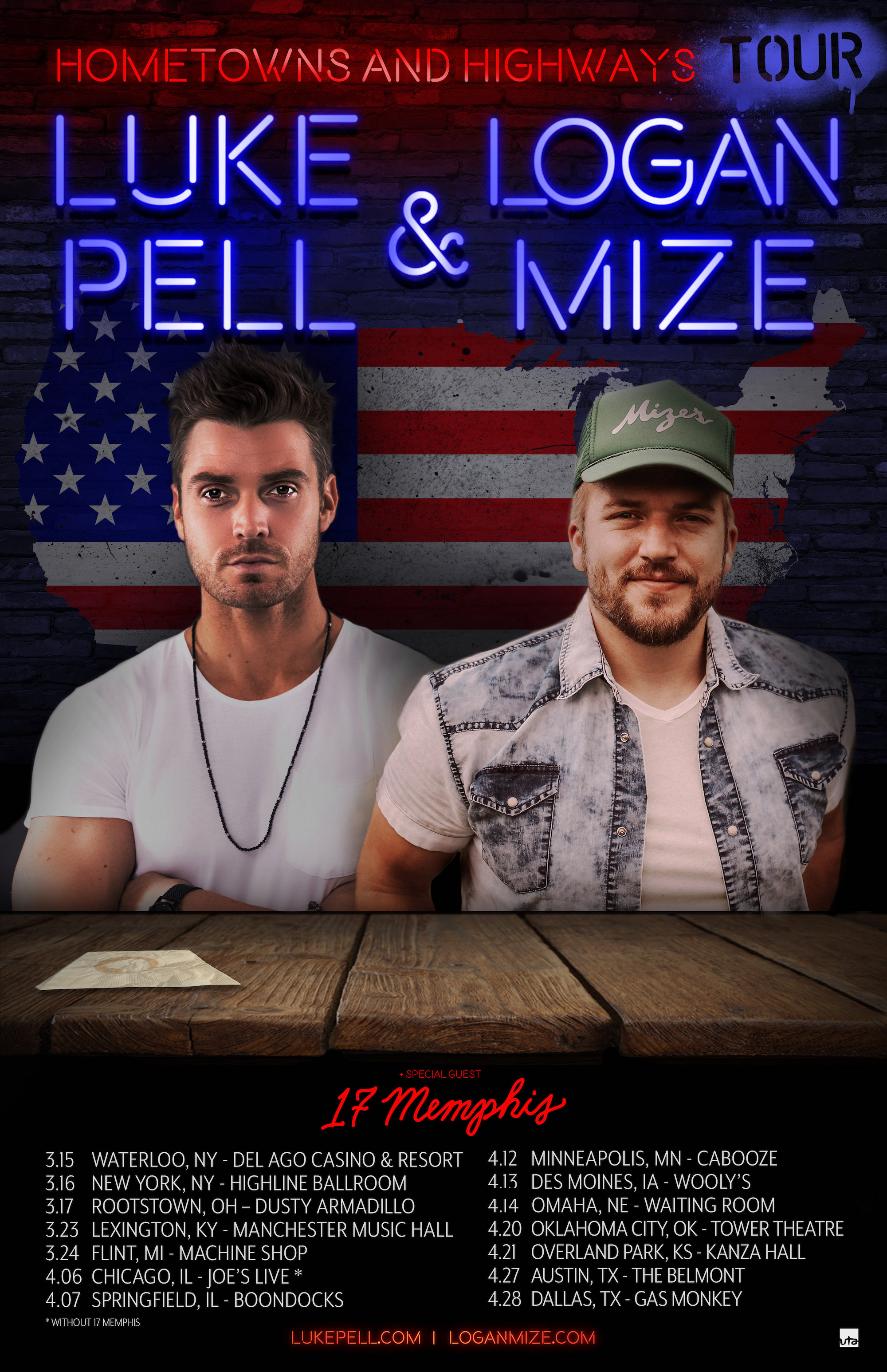 Luke Pell and Logan Mize Announce Co-Headlining “Hometowns and Highways” Tour