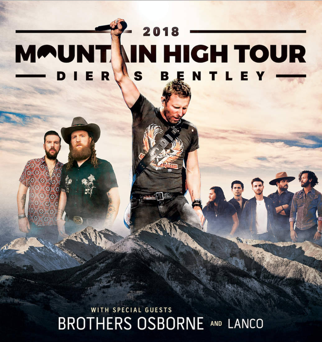 Dierks Bentley Announces 2018 Mountain High Tour with Brothers Osborne and LANCO