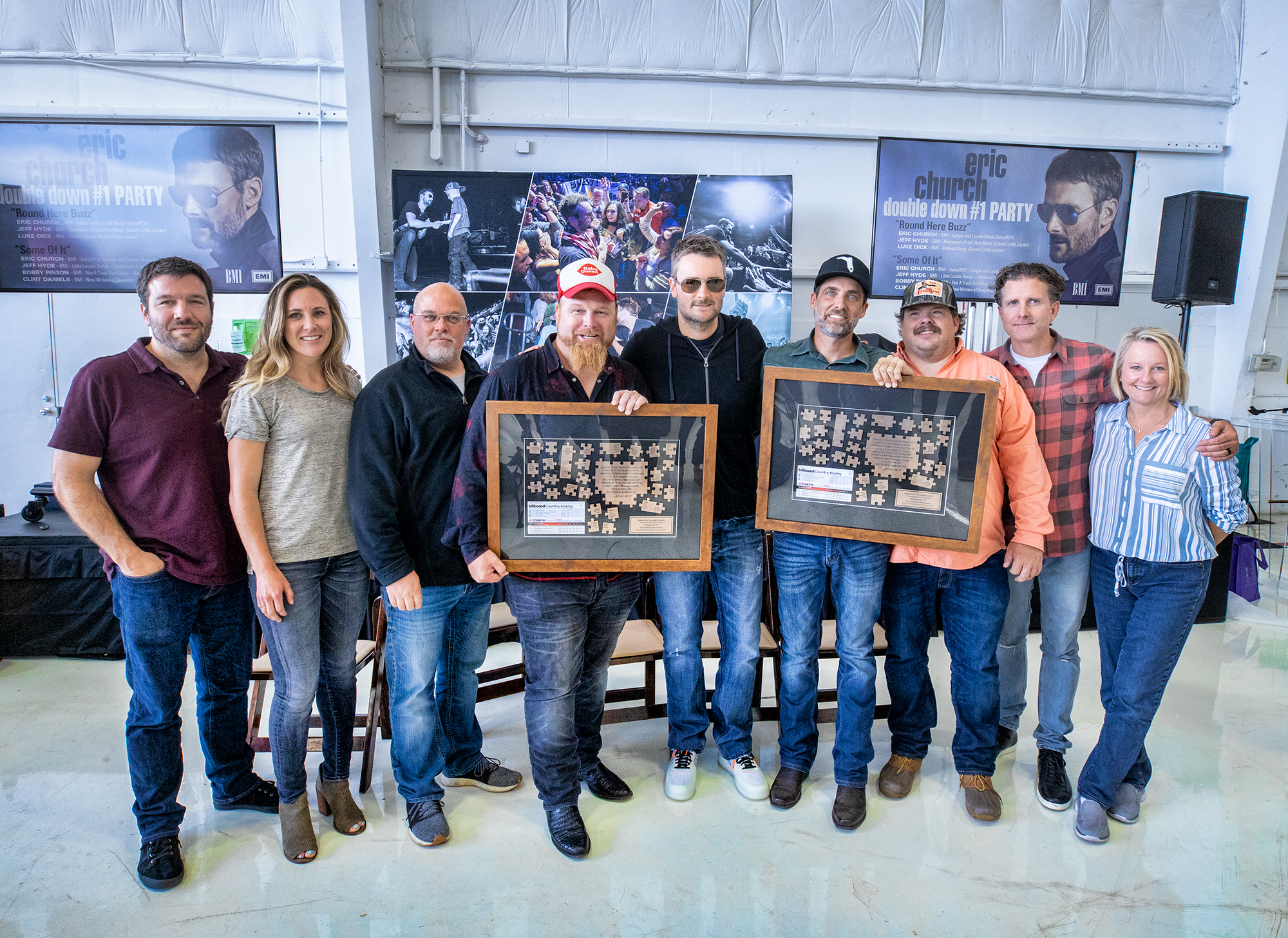 Eric Church Celebrates Two No. 1 Hits Inside a Private Airport Hangar