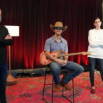 L-R): Randy Goodman, Sony Music Nashville Chairman & CEO; Jaden Hamilton; Alison Mingino, Sony Music Nashville A&R Manager